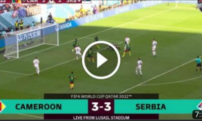 (VIDEO) Watch:Cameroon vs Serbi Goals and Extended Highlights: Indomitable Lions launch fightback against Serbia 11 Sportelo