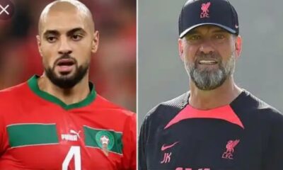 Sofyan Amrabat and Jurgen Klopp